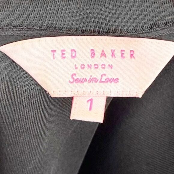 Ted Baker London Sleeveless Pleat Skater Black mini Dress size 4 - Picture 6 of 10